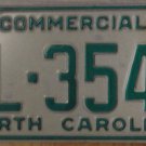 1990 North Carolina license plate AL 3542