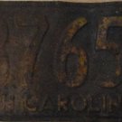 1931 North Carolina truck license plate 28765