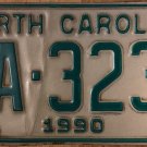 1990 North Carolina license plate TA 3237