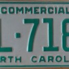 1998 North Carolina commercial license plate DL 7189