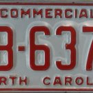 1997 North Carolina commercial license plate BB 6379