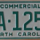 1996 North Carolina commercial license plate DA 1253