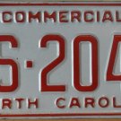 1995 North Carolina commercial license plate AS 2046