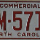 1995 North Carolina commercial license plate AM 5711