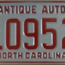 NOS 1979 North Carolina Antique Auto license plate 10952   new old stock