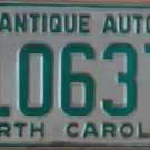 NOS 1982 North Carolina Antique Auto license plate 10637   new old stock