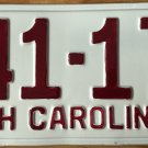 1951 North Carolina license plate 441 177