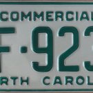 1982 North Carolina license plate BF 9235