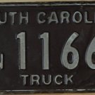 1971 South Carolina truck license plate 11669 two ton