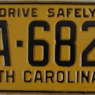 1956 North Carolina license plate BA 6821
