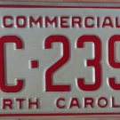 NOS 1981 North Carolina license plate AC 2390 new old stock