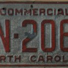 1985 North Carolina license plate AN 2062