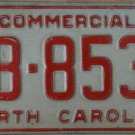 2001 North Carolina license plate AB 8530