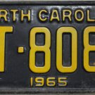 1965 North Carolina license plate UT 8087