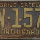 1961 North Carolina license plate AW 1570
