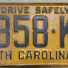 1960 North Carolina license plate 5858 KA
