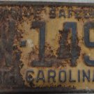 1960 North Carolina license plate BW 1493