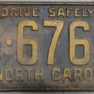 1961 North Carolina license plate D 6764