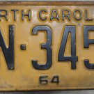 1964 North Carolina license plate CN 3451