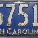 1933 North Carolina truck license plate 45751