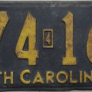 1931 North Carolina license plate 274 168