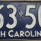 1933 North Carolina license plate 463 505