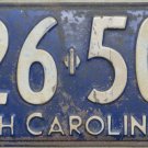 1933 North Carolina license plate 326 509