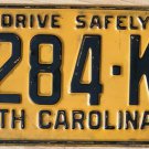 1958 North Carolina license plate 1284 KA