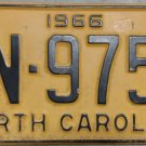 1966 North Carolina license plate WN 9757