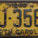 1966 North Carolina license plate CJ 3583