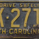 1959 North Carolina license plate DK 2710