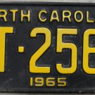 1965 North Carolina license plate CT 2563
