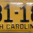 1954 North Carolina license plate 281 189