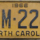 1966 North Carolina license plate AM 224
