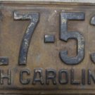 1945 North Carolina license plate 117 531