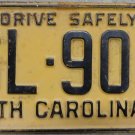 1960 North Carolina license plate SL 902
