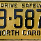 1962 North Carolina license plate EB 5876   amateur repaint