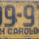 1949 North Carolina truck license plate 899 970