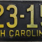 1955 North Carolina license plate 223 157