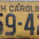 1947 North Carolina license plate 659 429