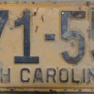 1954 North Carolina license plate 371 559