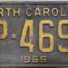 1965 North Carolina license plate CP 4698