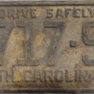 1958 North Carolina passenger truck license plate 9717 SW 1958 North Carolina passenger truck license plate 9717 SW