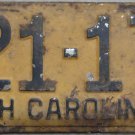 1954 North Carolina license plate 221 176