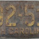 1953 North Carolina license plate 292 512