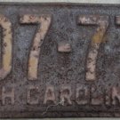 1953 North Carolina license plate 607 772