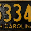 1933 North Carolina truck license plate 65334