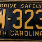 1957 North Carolina license plate KW 3230