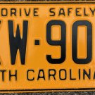 1956 North Carolina license plate XW 902