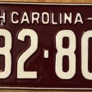 1930 North Carolina license plate 282 807